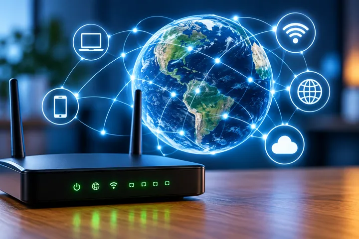 Router con una luz roja que indica un problema de conexión